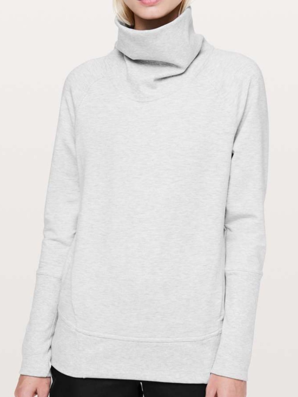 Lululemon High Lines Pullover Sweatshirt Funnel turtleneck Light Grey Sz 4*F7